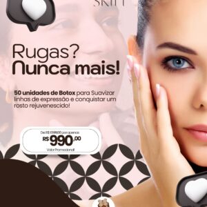 Toxina Botulínica 50UI 3 Regiões em até 5X Sem Juros