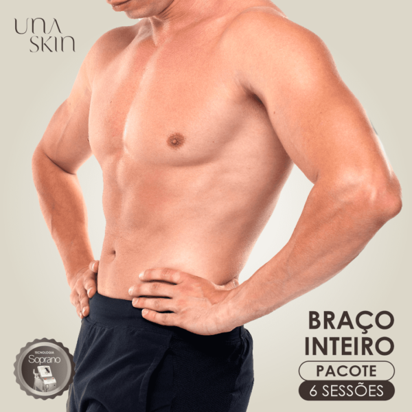 Pacote de 6 Sessões para Depilação de Braço Completo Masculino