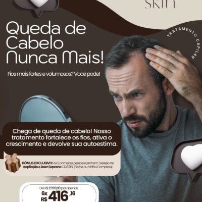 Tratamento Capilar 6 Sessões de R$3.200 por Apenas R$ 2.499 ou em até 6x Sem Juros